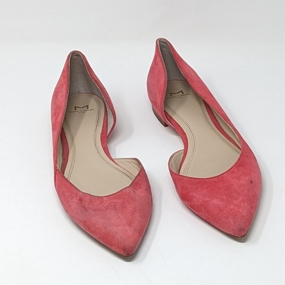 Marc Fisher Pink Suede Flats Size 10M Pointy Toe - Picture 1 of 7